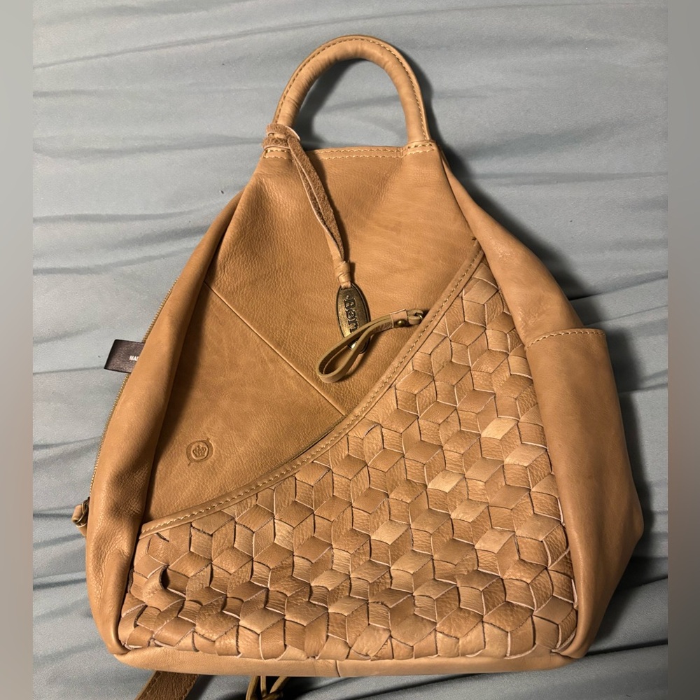 Elegant Tan Leather Backpack for Women